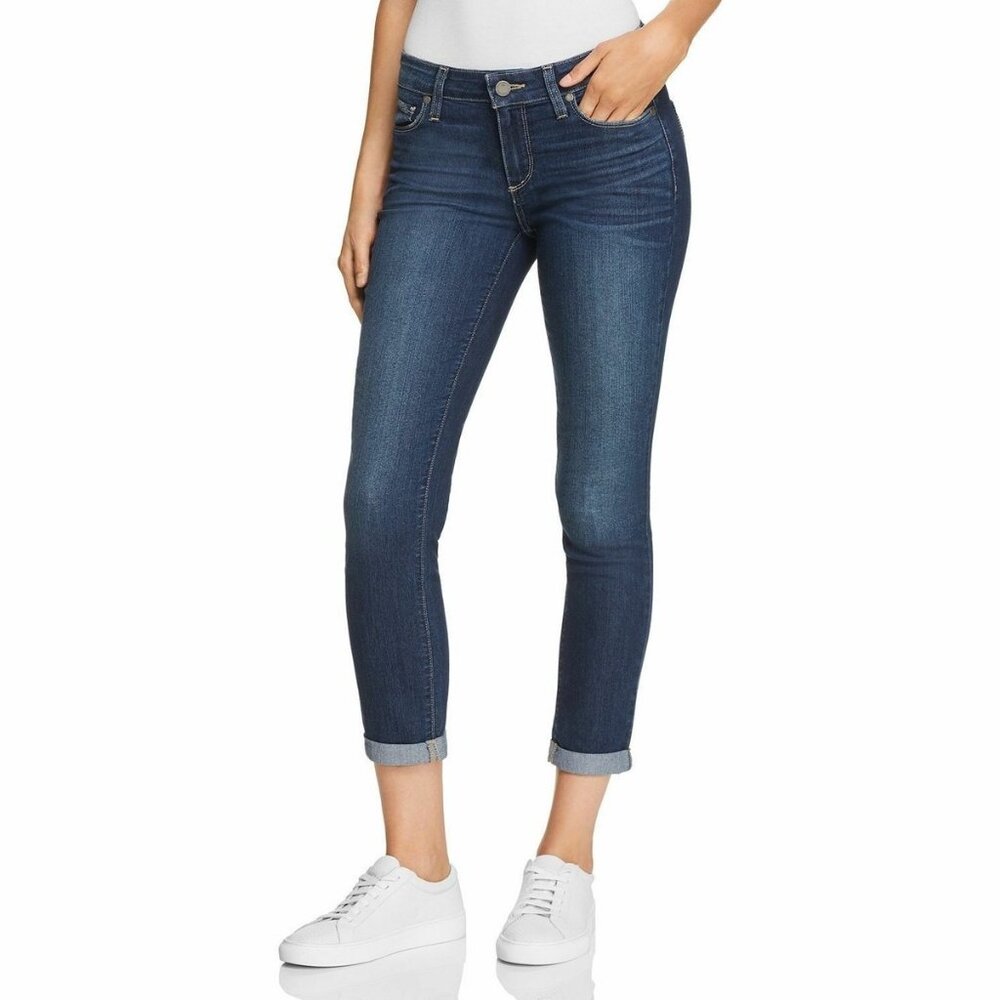Paige Kylie Crop Cuffed Skinny Jeans Andrea Wash Blue Size 27